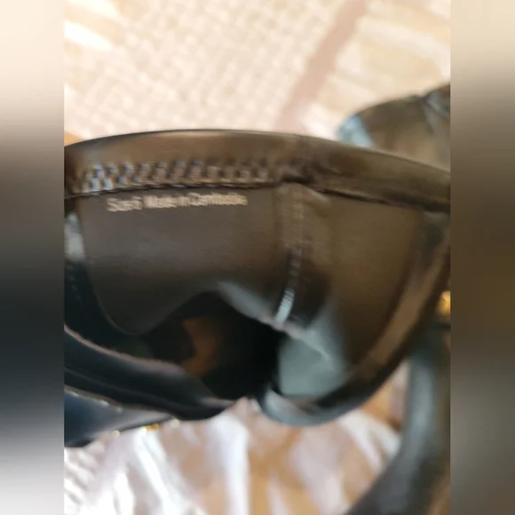 Dolce Vita Black Heeled Boots with Gold Accents - Picture 11 of 11